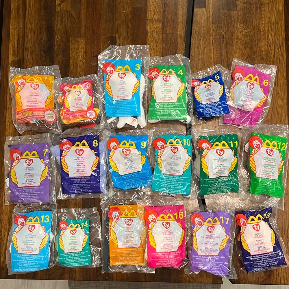 🇺🇸 2000 McDonald’s Ty Teenie Beanie Babies (Set of 18) Happy Meal Toys